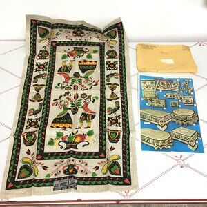 Vintage 1970's Linen "Old Dutch Ensemble" Hand Towel by Parisian Print